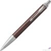 Kép 1/4 - Parker IM golyóstoll Premium Premium barna cizellált tolltest ezüst klipszes-nyomógombos toll
