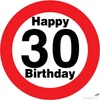Kép 1/2 - Party Sebességkorlátozó tábla 50cm, Happy 30 Birthday feliratos tábla Szülinpi műanyag parti dekoráció