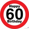 Kép 1/2 - Party Sebességkorlátozó tábla 50cm, Happy 60 Birthday feliratos tábla Szülinpi műanyag parti dekoráció