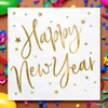 Szalvéta PartyDeco fehér,HNY arany betűkkel (20lap/csomag) 3rétegű papír, 33x33cm