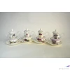 Kép 1/4 - Porcelán teás szett Levendulás, Levendula mintás teás kanna+csésze+szűrő üveg-Porcelán