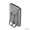 Power bank beépített kábellel 10.000mAh RIVACASE 