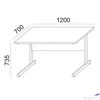 Kép 4/5 - Íróasztal szürke fémlábbal 120x70cm MAYAH Freedom SV-25 fehér