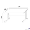 Kép 4/5 - Íróasztal szürke fémlábbal 140x70cm MAYAH Freedom SV-26 fehér
