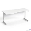Kép 1/5 - Íróasztal íves balos szürke fémlábbal 160x80cm MAYAH Freedom SV-30 fehér