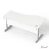 Íróasztal íves balos szürke fémlábbal 160x80cm MAYAH Freedom SV-30 fehér