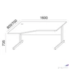 Kép 4/5 - Íróasztal íves balos szürke fémlábbal 160x80cm MAYAH Freedom SV-30 fehér