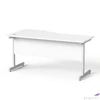 Kép 2/5 - Íróasztal íves jobbos szürke fémlábbal 160x80cm MAYAH Freedom SV-29 fehér