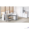 Kép 5/5 - Íróasztal íves jobbos szürke fémlábbal 160x80cm MAYAH Freedom SV-29 fehér