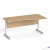 Kép 1/3 - Íróasztal íves jobbos szürke fémlábbal 160x80cm MAYAH Freedom SV-29 kőris