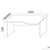 Kép 4/5 - Íróasztal íves jobboslaplábbal 160x80cm MAYAH Freedom SV-23 fehér