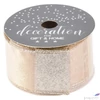 Kép 1/2 - Szalag 100% poliészter 38x2700 velúr csillámmal 4x2,7cm kpm