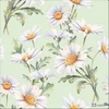 Szalvéta 33x33cm Beautiful daisies green 20db-os