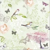 Szalvéta Ambiante Birds and butterflies green, papír papírszalvéta 33x33cm,20db-os