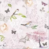 Szalvéta Ambiante Birds and butterflies pink, papír papírszalvéta 33x33cm,20db-os