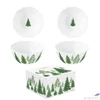 Kép 3/3 - Tál Porcelán karácsonyi 2db-os, 14x6cm, dobozban Festive Trees