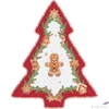 Kép 1/2 - Tálca Porcelán karácsonyi 20,5x25,5cm, Fancy Gingerbread dobozban