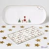 Tálca Porcelán karácsonyi 34,5x15cm, dobozban,  Let it Snow
