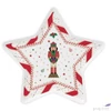 Kép 1/2 - Tálca Porcelán karácsonyi 19,5cm, csillagtálca Nutcracker Twist kézzel festett dobozban