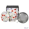 Bögre porcelán 510ml talpas, teaszűrővel ANGELA Díszdobozban