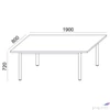 Kép 3/4 - Tárgyalóaszta szürke fémlábba 80x190cm MAYAH Freedom SV-42 fehér