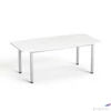 Kép 1/4 - Tárgyalóaszta íves szürke fémlábba 80/95x190cm MAYAH Freedom SV-43 fehér