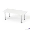 Kép 2/4 - Tárgyalóaszta íves szürke fémlábba 80/95x190cm MAYAH Freedom SV-43 fehér