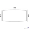 Kép 4/4 - Tárgyalóaszta íves szürke fémlábba 80/95x190cm MAYAH Freedom SV-43 fehér