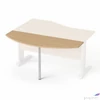 Kép 2/2 - Tárgyalótoldat íves szürke fémlábba 45x140cm MAYAH Freedom SV-49 kőris