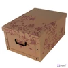 Tárolódoboz maxi 51x37x24cm környezetbarát karton natúr bordó mintás 7039B