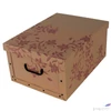 Kép 1/2 - Tárolódoboz maxi 51x37x24cm környezetbarát karton natúr bordó mintás 7039B