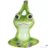 Kép 1/2 - Tavaszi dekor béka kerámia Yoga frog Jesse M green 15cm jógázó béka
