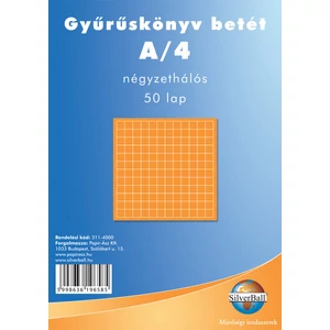 Gyűrűskönyv betét A4 kockás 50lapos