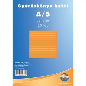 Gyűrűskönyv betét A/5 sima BlueRing 50lapos