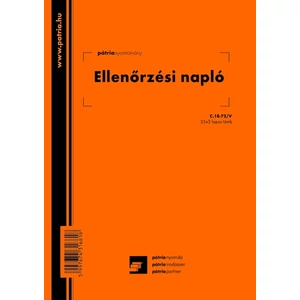 Ny C 18-72/V ellenőrzési napló Ellenőrzési napló A4 25x3pl C NVC1871