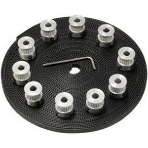 3D RepRap Nyomtató kiegészítő 1db 10méteres 6mm-es égszíj +10db 5mm-es 20fogas GT2-es görgő