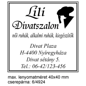 Bélyegző Trodat 4924 +6/4924 párna önfestékező bélyegző 40 x 40 mm