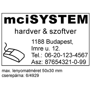 Bélyegző Trodat 4929 +6/4929 párna önfestékező bélyegző 50 x 30 mm