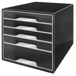 IrattároLó Leitz CUBE 5 fiókos, fekete Leitz 1db rendelési egység ár 1db-ra