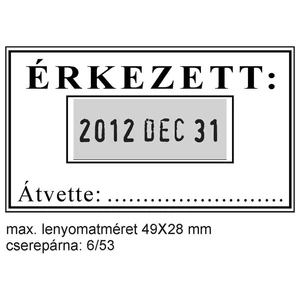 Bélyegző Trodat 5440 fém dátumbélyegző + 6/53 párna 49 x 28 mm, dát.: 4 mm