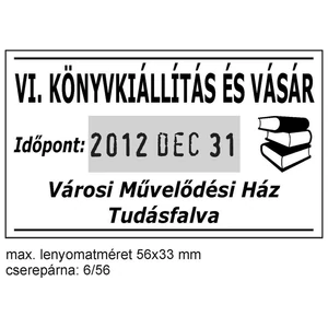 Bélyegző Trodat 5460 fém dátumbélyegző+6/56 párna 56 x 33 mm, dát.: 4 mm