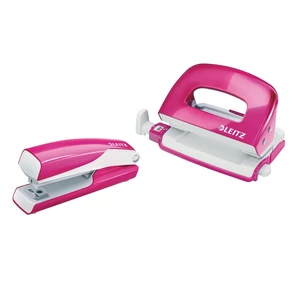 Tűzőgép, lyukasztó szett Leitz WOW Mini set, 10lap, rózsaszín Leitz 1db rendelési egység ár 1db-ra
