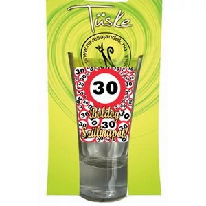 Üveg felespohár Boldog szülin 75ml Lépd át a határt 30-as