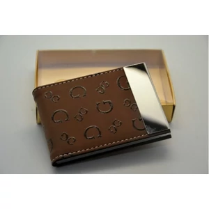 Névjegytartó fém+műbőr Trendy v.barna 9x6x1cm