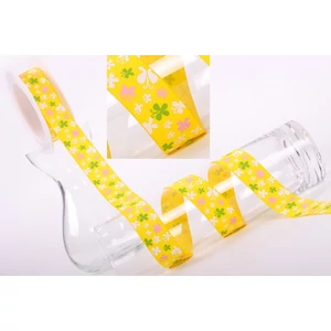 Szalag textil 25mm ripsz lepkék/sárga 