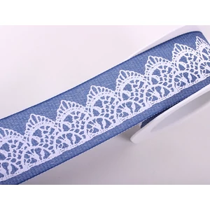 Szalag textil Szalag csipkemin jeans kék