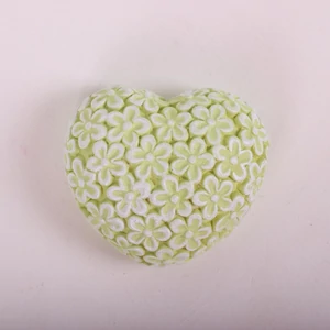 Valentín szív virágos 4,5cm zöld