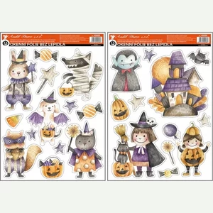 Ablakmatrica ragasztó nélküli, sztatikus, csillámos 29x41 cm, HALLOWEEN
