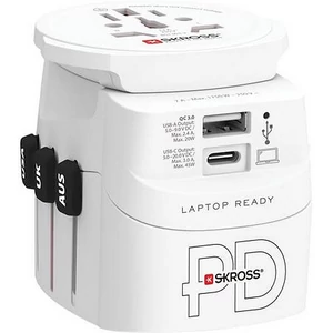 Adapter világutazóknak 1xUSB-A 1xUSB-C PD 45W USB-C kábel SKROSS