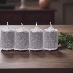 Adventi gyertya kapart metál ezüst, 4x4x4cm, darabos Égési idő: 7 óra a termék ára 1db-ra értendő!